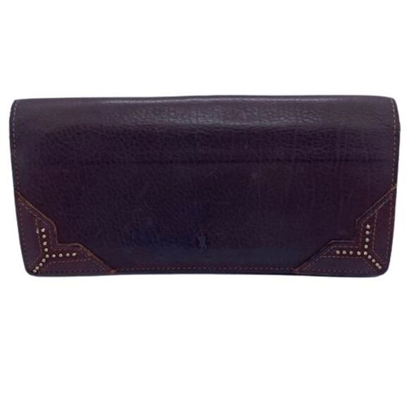 Authentic Yves Saint Laurent YSL Brown Leather Long Slim Wallet - Picture 1 of 13